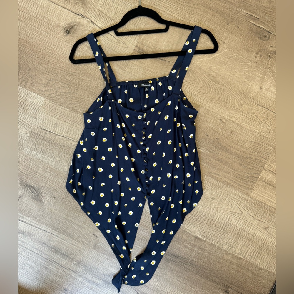 MADEWELL Tie Front Button Up Tank Top in Size Small